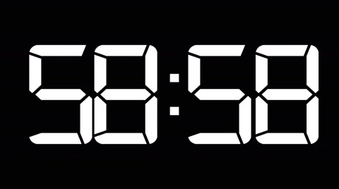 One minute count down to 0 60fps white digital clock 스톡 동영상 61808011