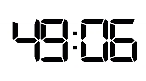 One minute count down to 0 60fps black and white digital clock Video stock 61808084