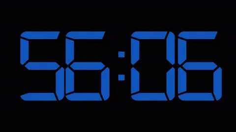 One minute count down to 0 60fps blue digital clock Video stock 61808194