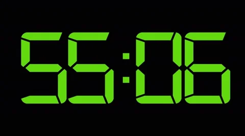 One minute count down to 0 60fps green digital clock Video stock 61808340