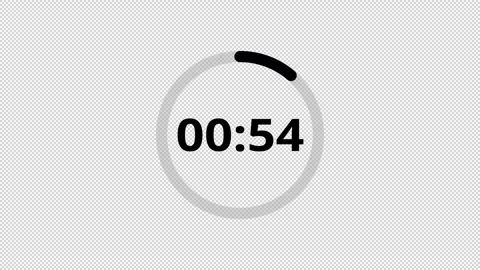 One minute countdown 60 seconds animation with alpha channel Stock Footage 292988389