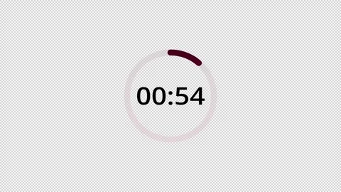 One minute countdown 60 seconds animation with alpha channel Stock Footage 292989694