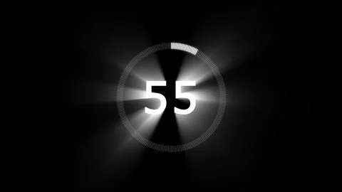 One minute countdown on black background Stock Footage 341897760