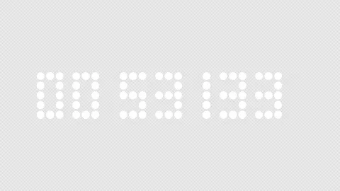 One minute countdown timer of glowing led electronic white digits on black .. Stock Footage 290856062