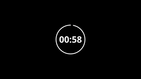 One minute countdown timer, sliding number animation, counting from one min.. Stock Footage 340179390