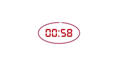 One minute countdown timer, sliding number animation, counting from one min.. Stock Footage 340595735