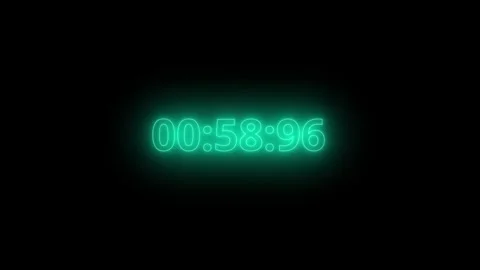 One minute countdown timer, sliding number animation, counting from one min.. Vidéo 340595745