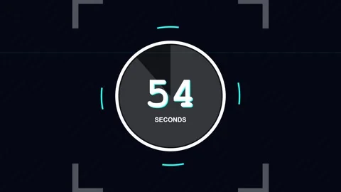 One minute counter showing 30 seconds mark with circular graphic Stock Footage 345581573