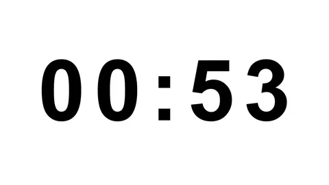 One minute display timer countdown animation isolated on white background Stock Footage 321609862