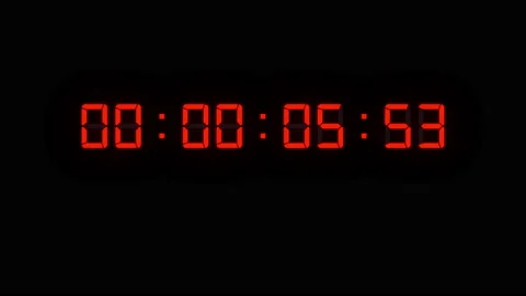One Minute of Glowing Led 60 FPS Timecode Readout With Red Digits on Black Stock Footage 160521158