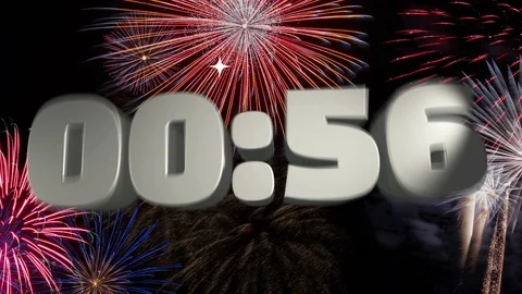 One minute new year or celebration event countdown animation glittering Stock Footage 121962262