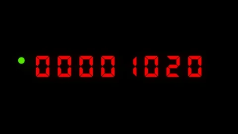 One minute red timecode countdown 25 fps 1500 frames. Stock Footage 124082494