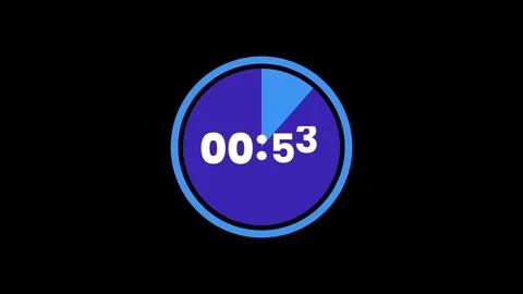 One minute sliding countdown timer animation isolated on black background Stock Footage 328276252