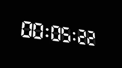 One Minute Time Count, Digital Numbers, White Digits with Camera Motion Video stock 180108497