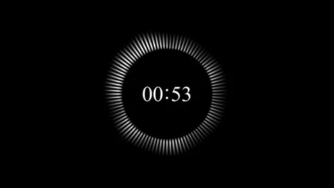 One minute timer countdown with radial equalizer effect for dynamic video c.. Stock Footage 334829814