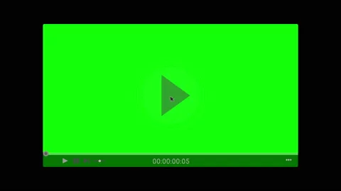 One Minute Video Player with Timer and Play Button Animation on Green Screen Stock Footage 155664257