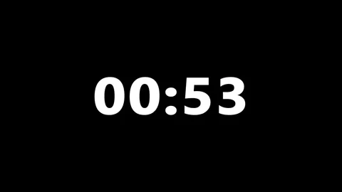 One minute white simple digital countdown timer. Video stock 332140270