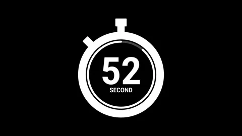 One minutes animation countdown on black background Stock Footage 314329146