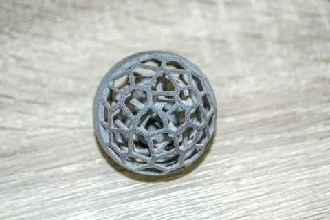 One model black printed on 3D printer. Black object printed on 3D printer Foto stock