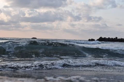 One moment of the wave pattern in Sapporo Japan Stock-Fotos