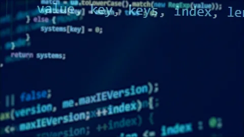 One monitor with programming code. Stock Footage 113150815