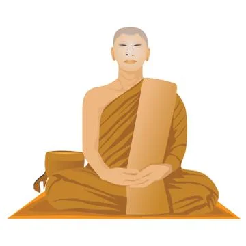 One monk cartoon shape vector design Stock Illustration