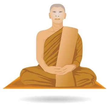 One monk cartoon shape vector design Stock Illustration