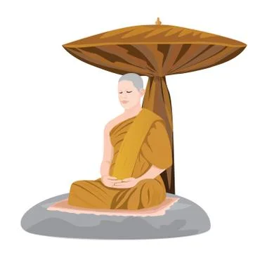 One monk cartoon shape vector design Stock Illustration