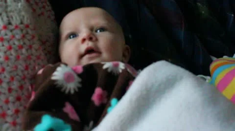 One month old talks to mom Stock Footage 10684990