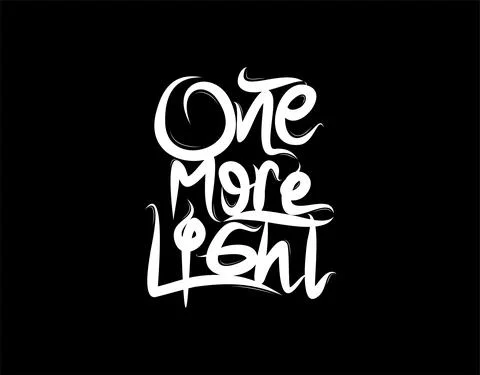One More Light lettering Text on black background in vector illustration. Stock Illustration