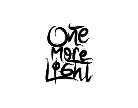 One More Light lettering Text on white background in vector illustration. Stock Illustration
