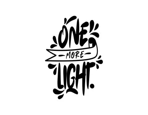 One More Light lettering text on white background in vector illustration Stock Illustration