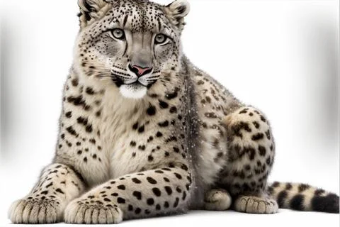 One of most beautiful big cat, snow leopard Stock Illustration