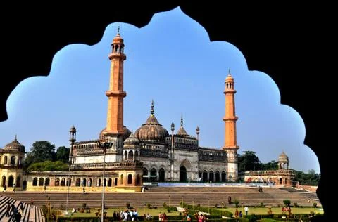 One of the most beautiful mosques in India, the Jama Masjid in Lucknow Stock Photos