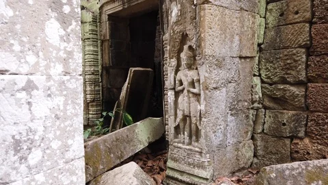One of the most famous temples of Angkor, TA Prohm  Stock Footage 106234745