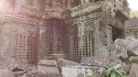 One of the most famous temples of Angkor, TA Prohm  Stock Footage 106237710