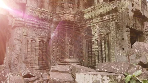 One of the most famous temples of Angkor, TA Prohm  Stock Footage 106238540