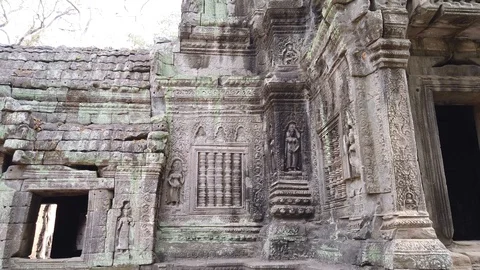 One of the most famous temples of Angkor, TA Prohm  Stock Footage 106241003