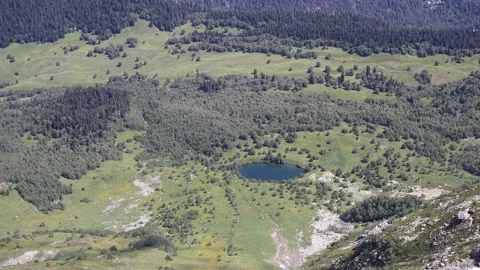 One mountain lake in the gorge Stock Footage 166897290