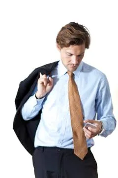 One the move reading email 库存照片