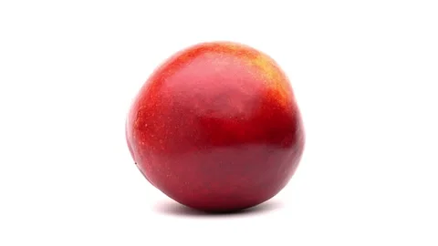 One nectarine rotating on white background. Stock Footage 157820472