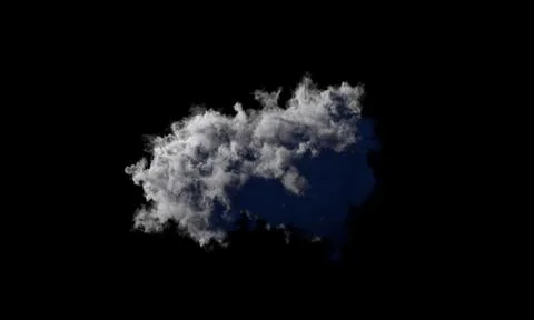 One night grey cloud on black isolated. nature 3D rendering Illustrazione stock