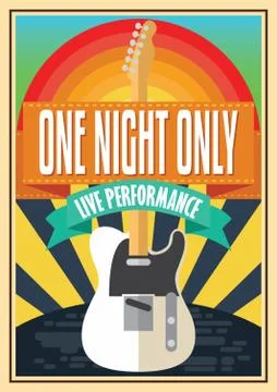 One Night Only Live Performance Stock Illustration