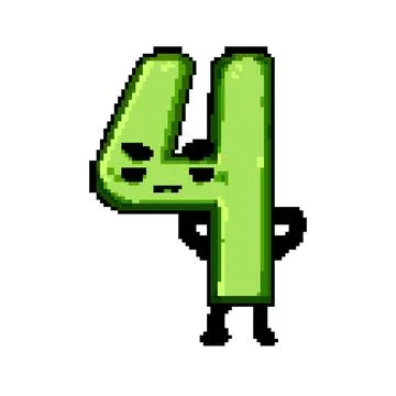 One number character pixel art vector illustration Stock Illustration