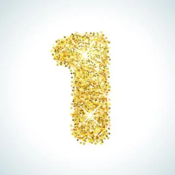 One number in golden style. Vector illustration gold design Illustrazione stock