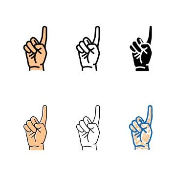 One number hand clean gesture color icon vector Stock Illustration