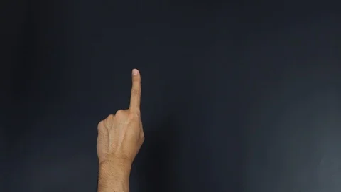 One number hand gesture on black background Video stock 90299956