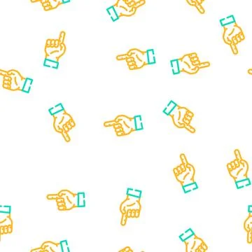 One number hand gesture vector seamless pattern 스톡 일러스트