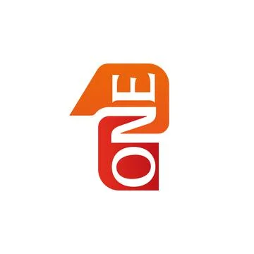 One numeral vector logo design Stock Illustration
