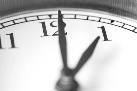 One o'clock on clock face Stock Photos